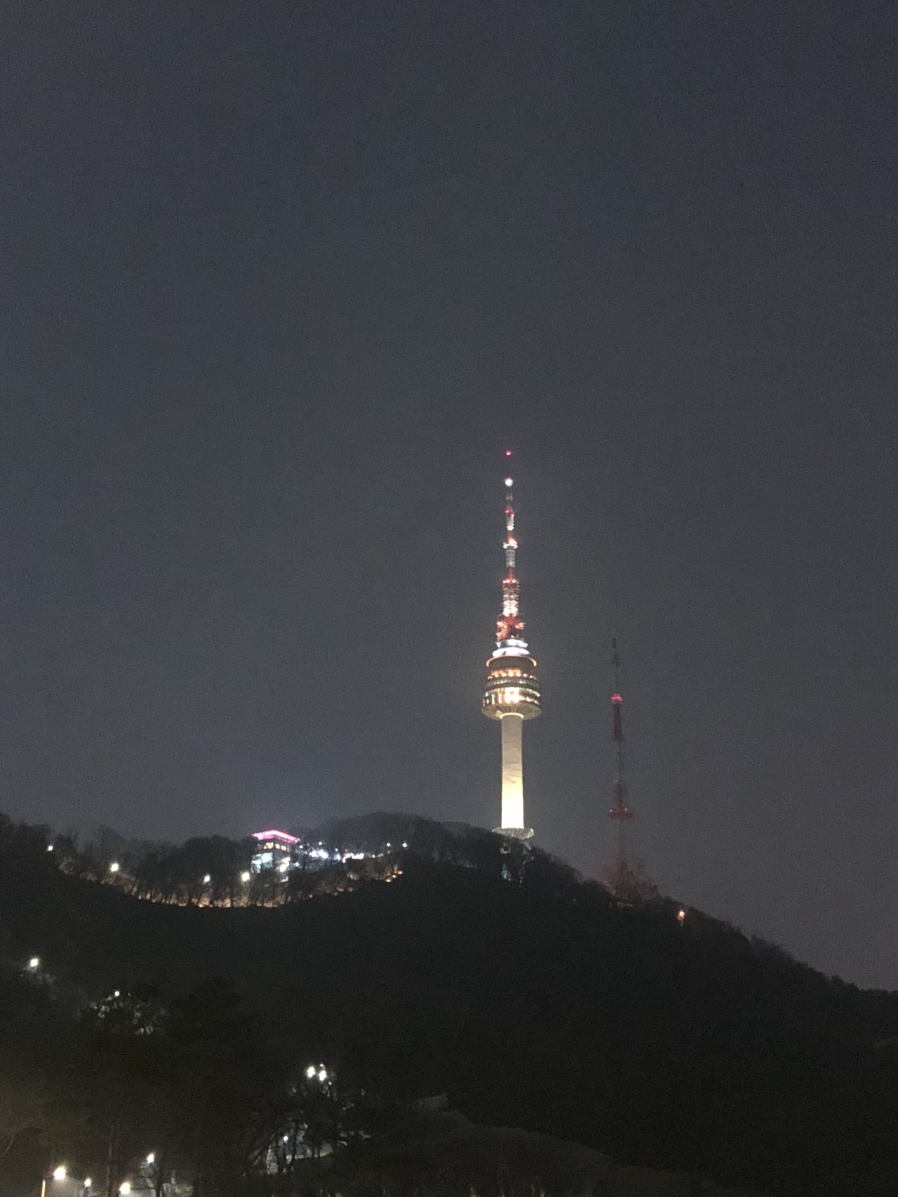 A tower at nighttime