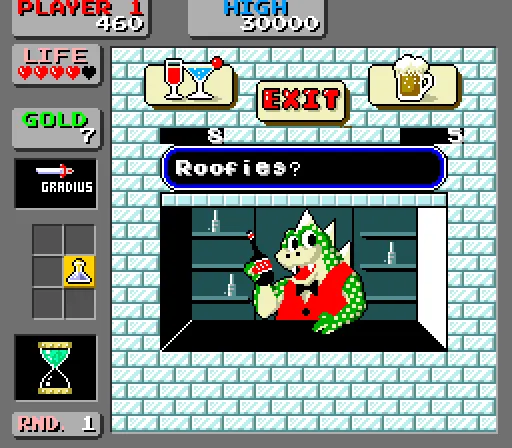 Altered video game screen